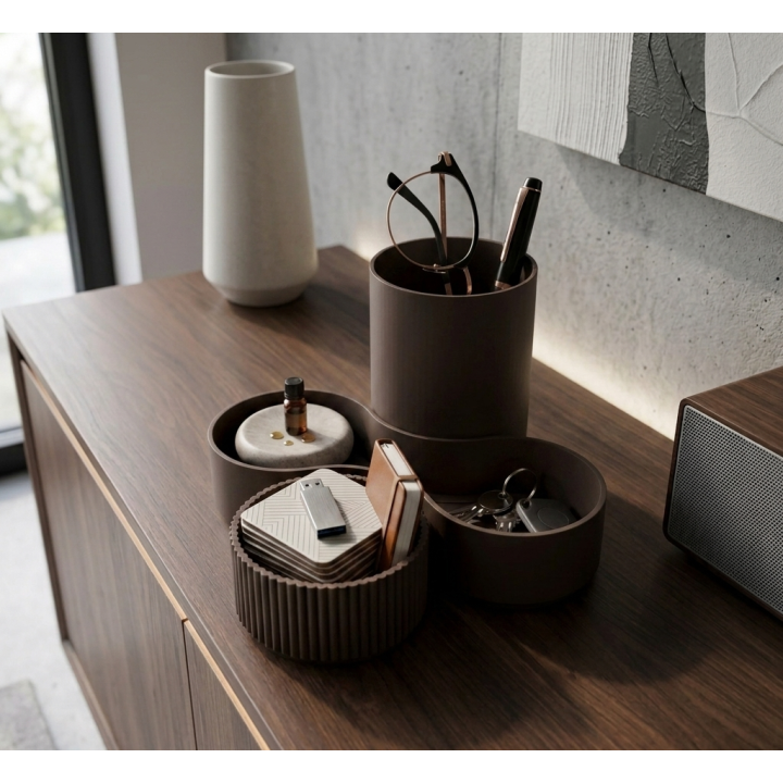 Organisateur Modulable et Vide-poches Design Minimaliste - Ensemble 3 Pièces