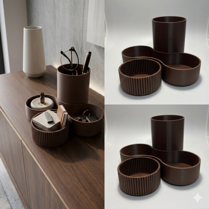 Organisateur Modulable et Vide-poches Design Minimaliste - Ensemble 3 Pièces