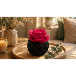 Boîte de Rangement avec Rose 3D - Bicolore Noir et Rouge