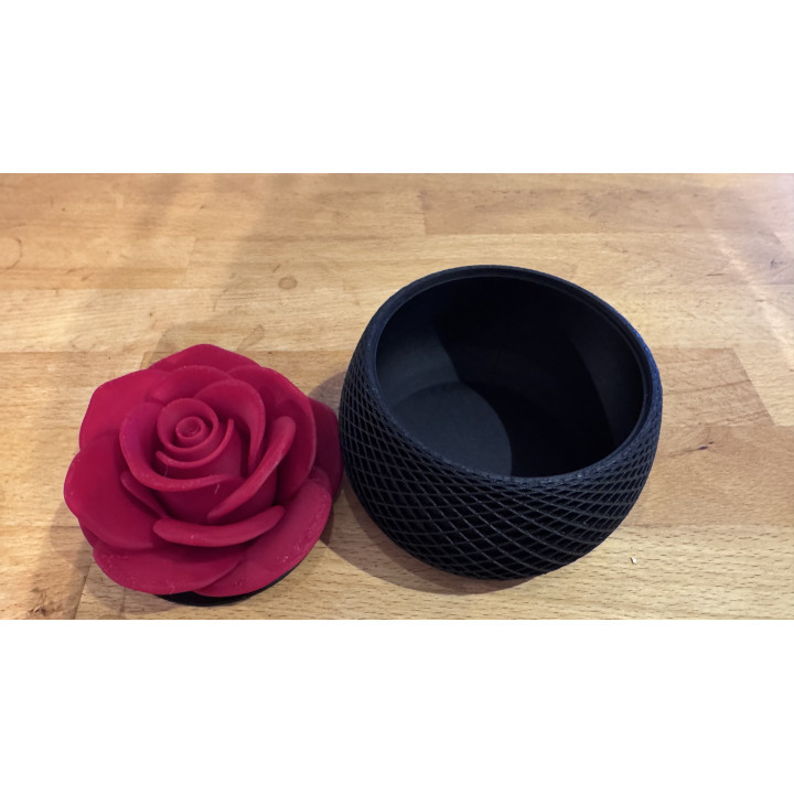 Boîte de Rangement avec Rose 3D - Bicolore Noir et Rouge