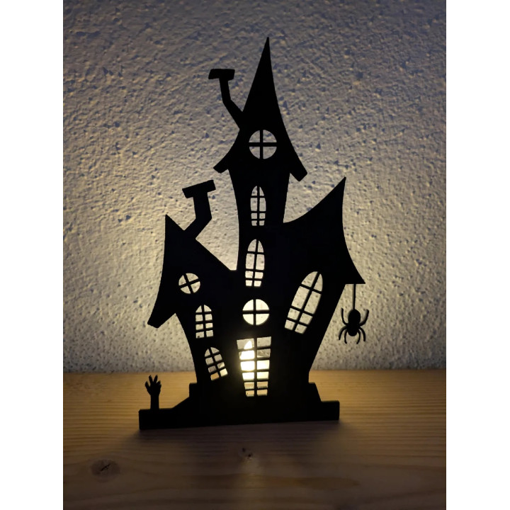 Décoration Maison Hantée Halloween avec Pied Intégré