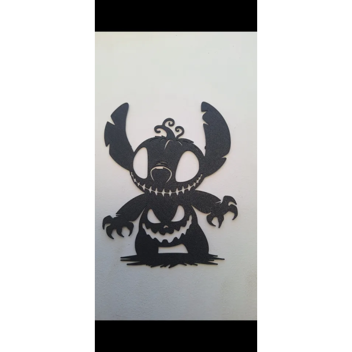 Décoration Murale Stitch Halloween avec Citrouille 19 cm | 3DPrintLand
