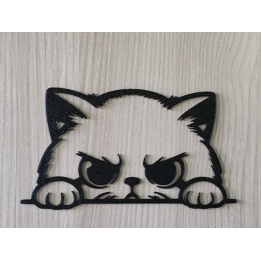 Décoration Murale Chat Boudeur 22 cm - Silhouette Humour | 3DPrintLand
