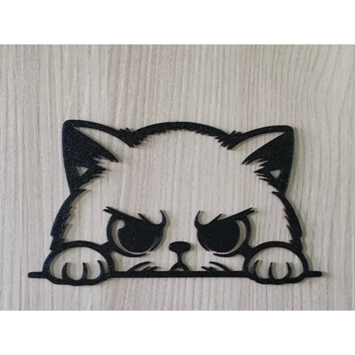 Décoration Murale Chat Boudeur 22 cm - Silhouette Humour | 3DPrintLand