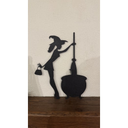 Déco murale Halloween sorcière sexy