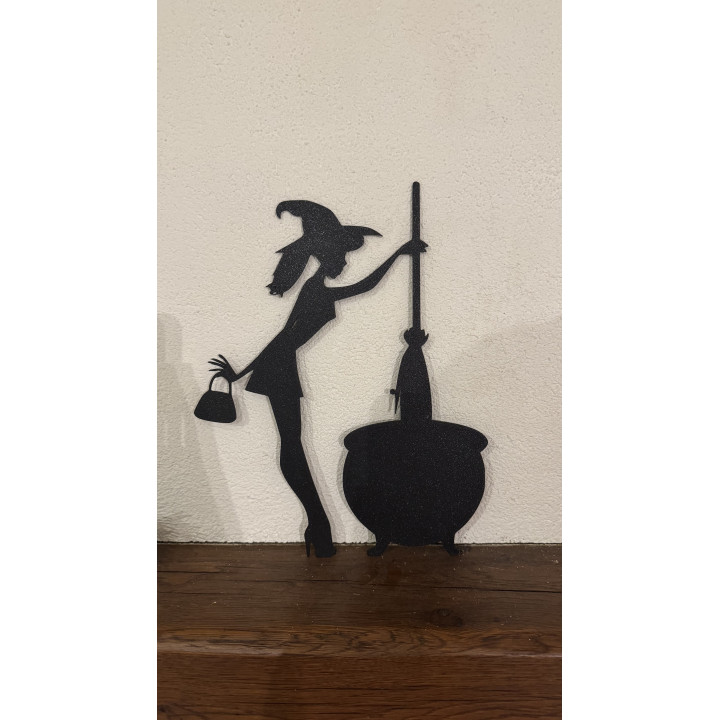 Déco murale Halloween sorcière sexy